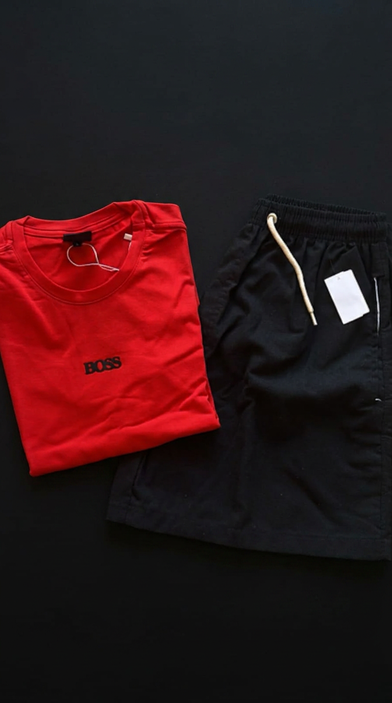 Kit Camisa Boss Vermelha + Short Preto — Praxedes Griffes