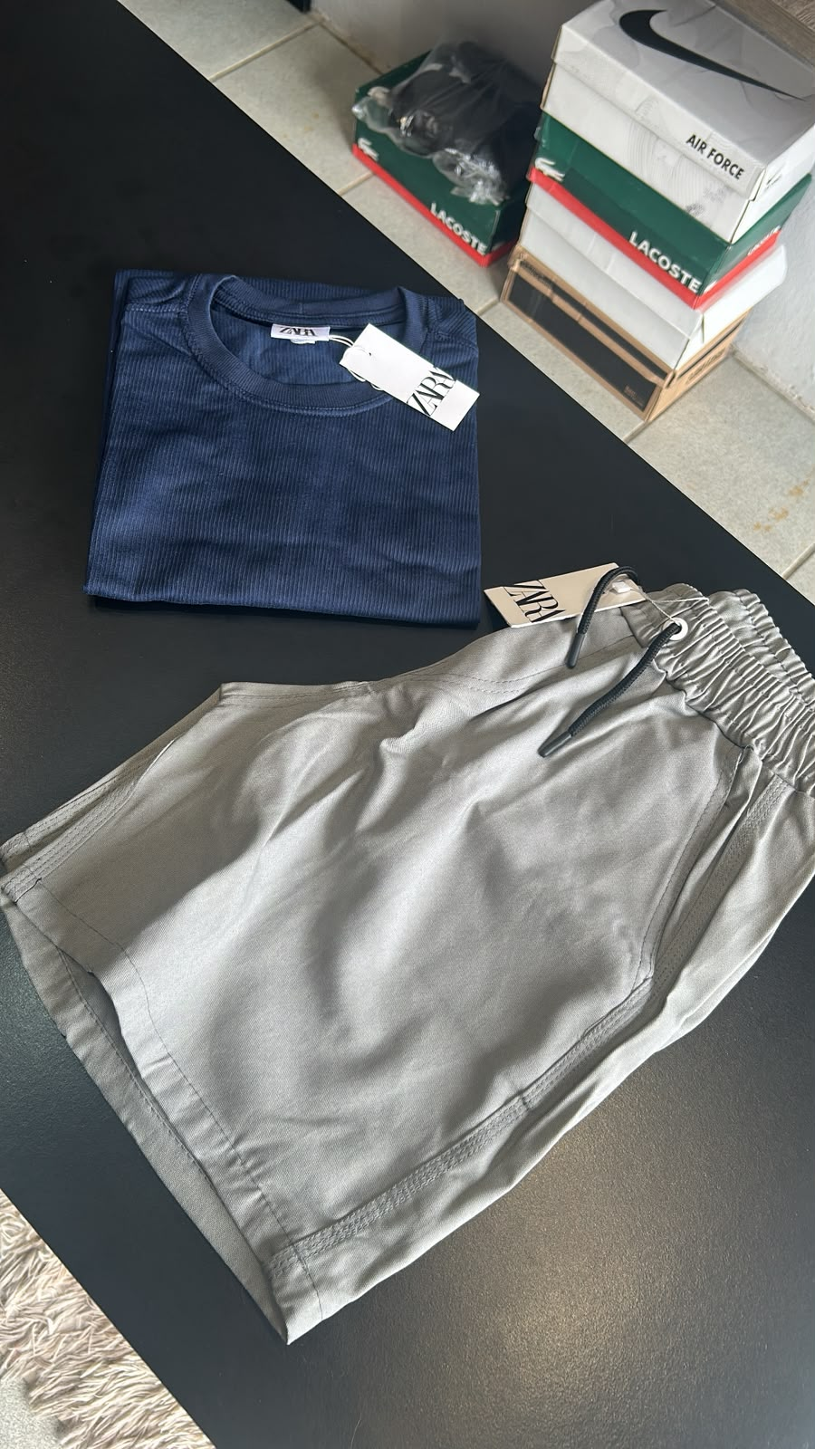 Kit Camisa Texturizada Zara Azul + Short Sarja Zara — Praxedes Griffes